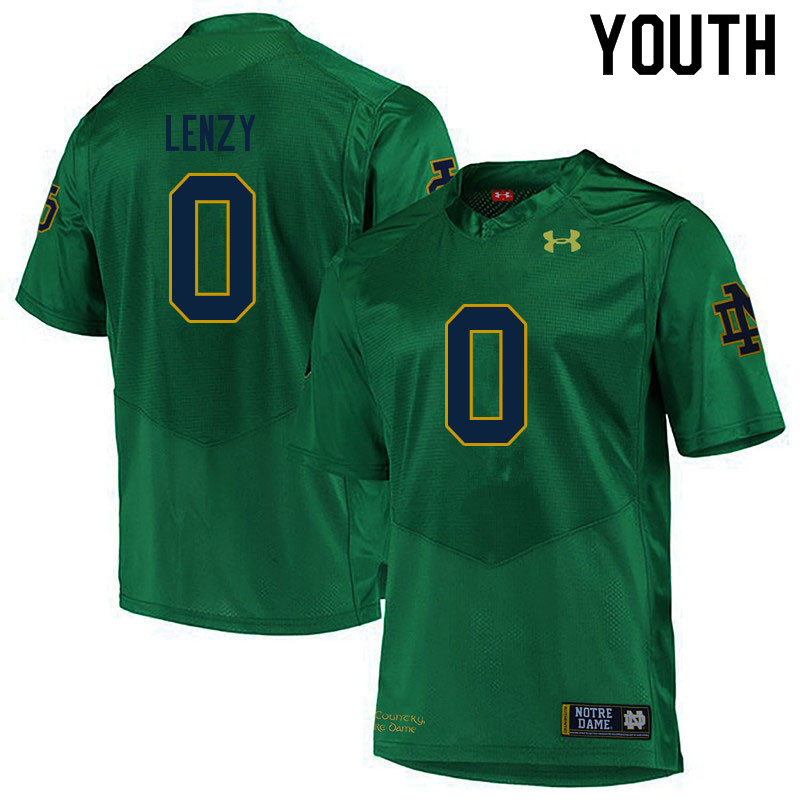 Youth NCAA Notre Dame Fighting Irish #0 Braden Lenzy Stitched College Under Armour Authentic Green Football Jersey MH10X76SM